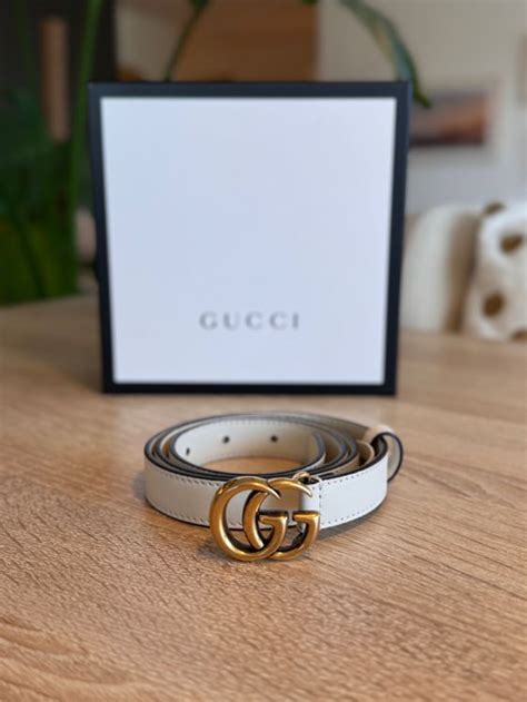 weisser gucci gürtel|Gucci schmaler gürtel.